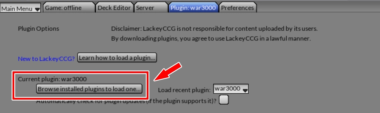 Change the plugin